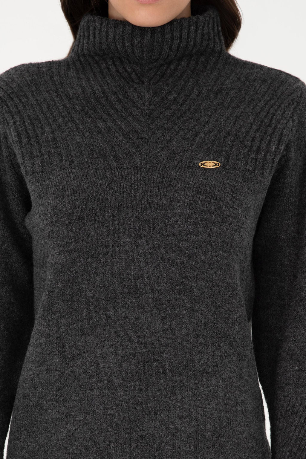 Женская водолазка антрацитового меланжевого цвета Неожиданная скидка в корзине - U.s. polo assn фото 7