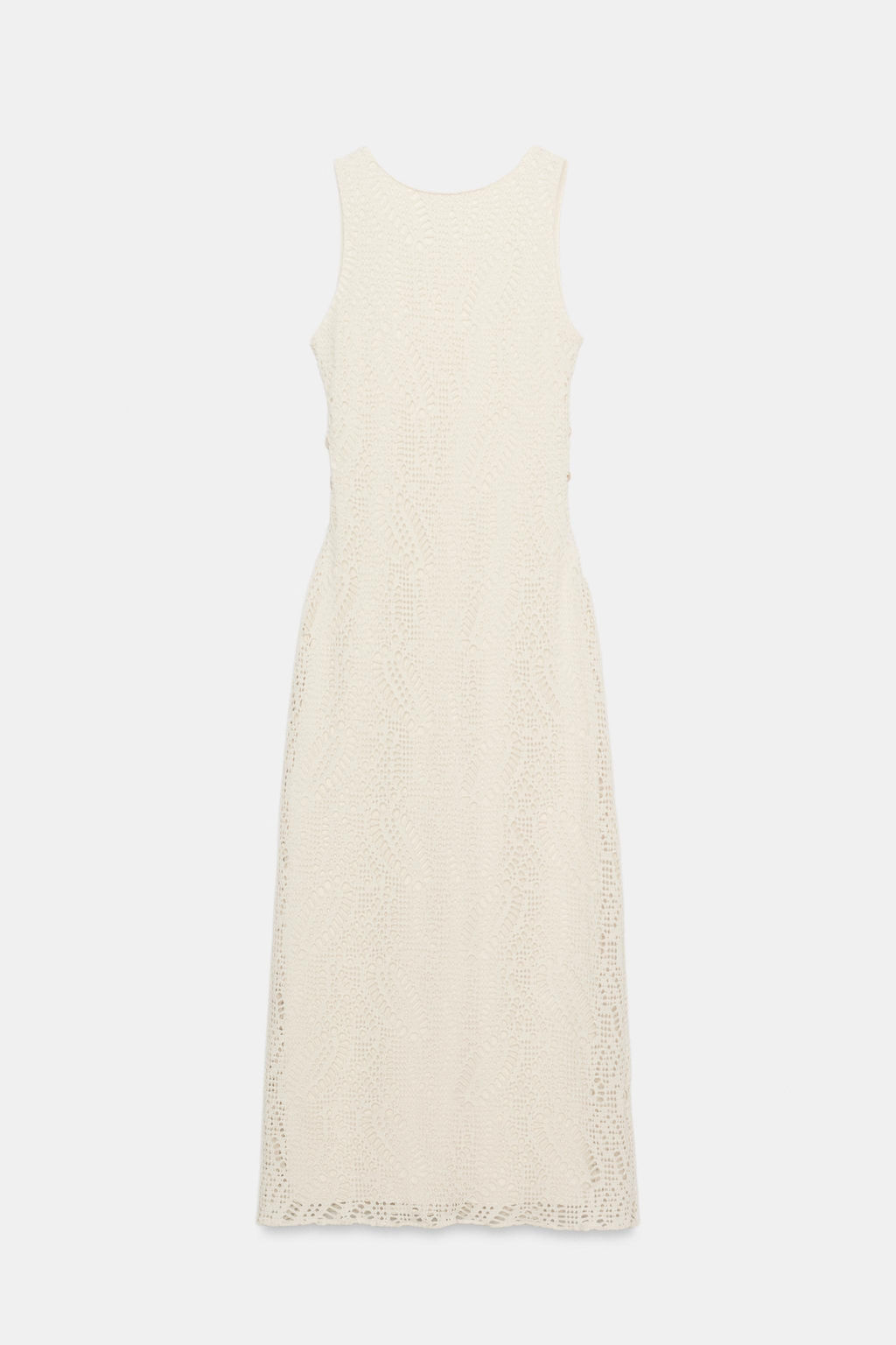 VESTIDO MIDI CROCHET CUT OUT ABALORIOS / Blanco roto - Zara фото 7
