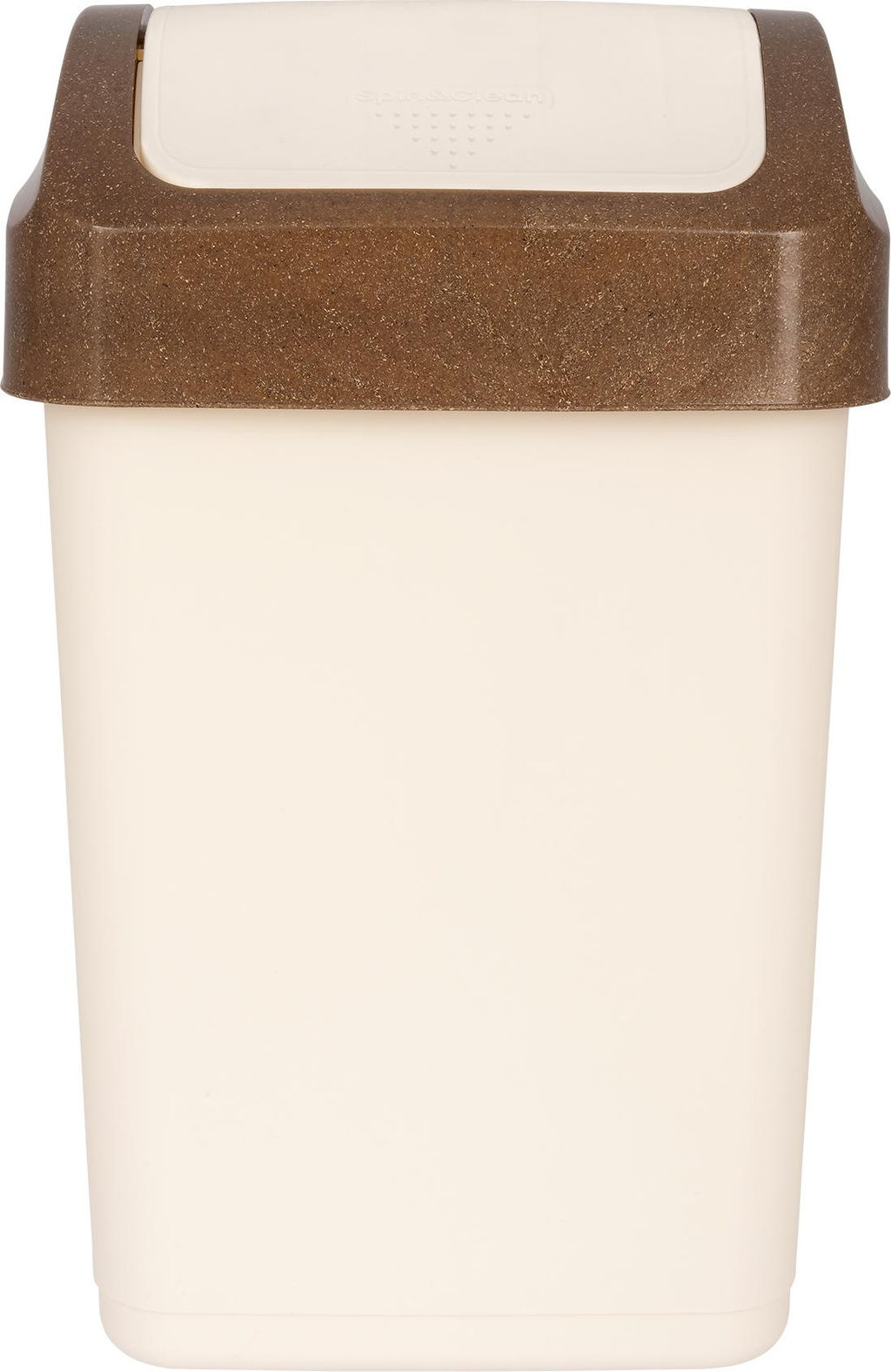 Контейнер для мусора Wood 12 л с крышкой-маятником, сливочный/бук SC480311000