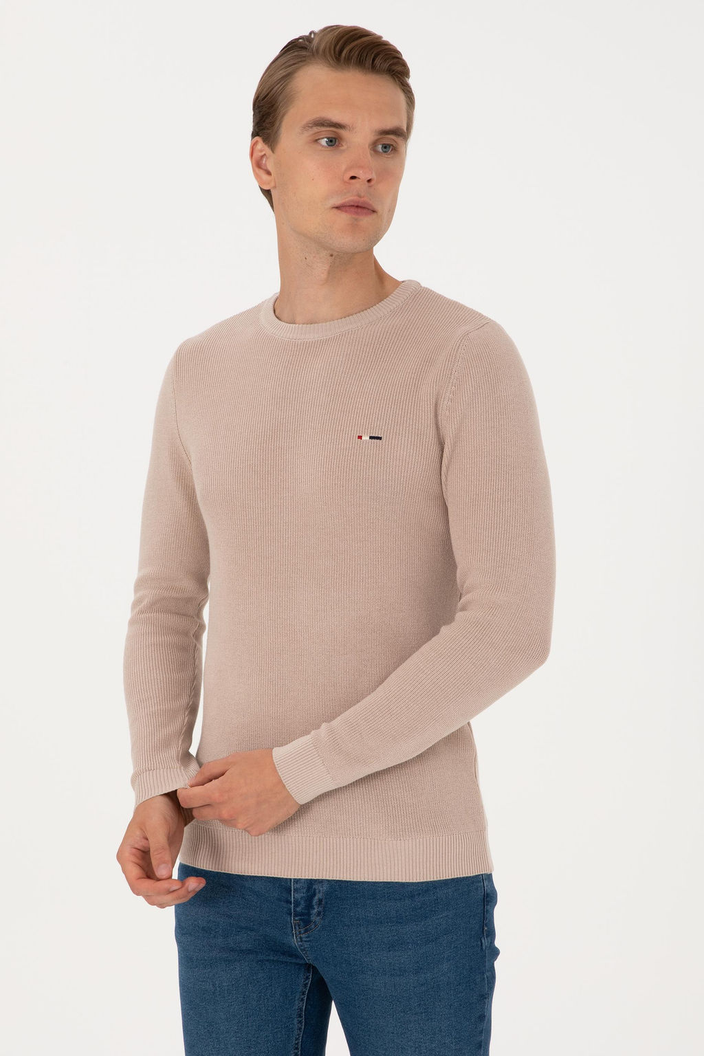 Erkek Slim Fit Bisiklet Yaka Ta_ Basic Kazak - U.s. polo assn фото 3