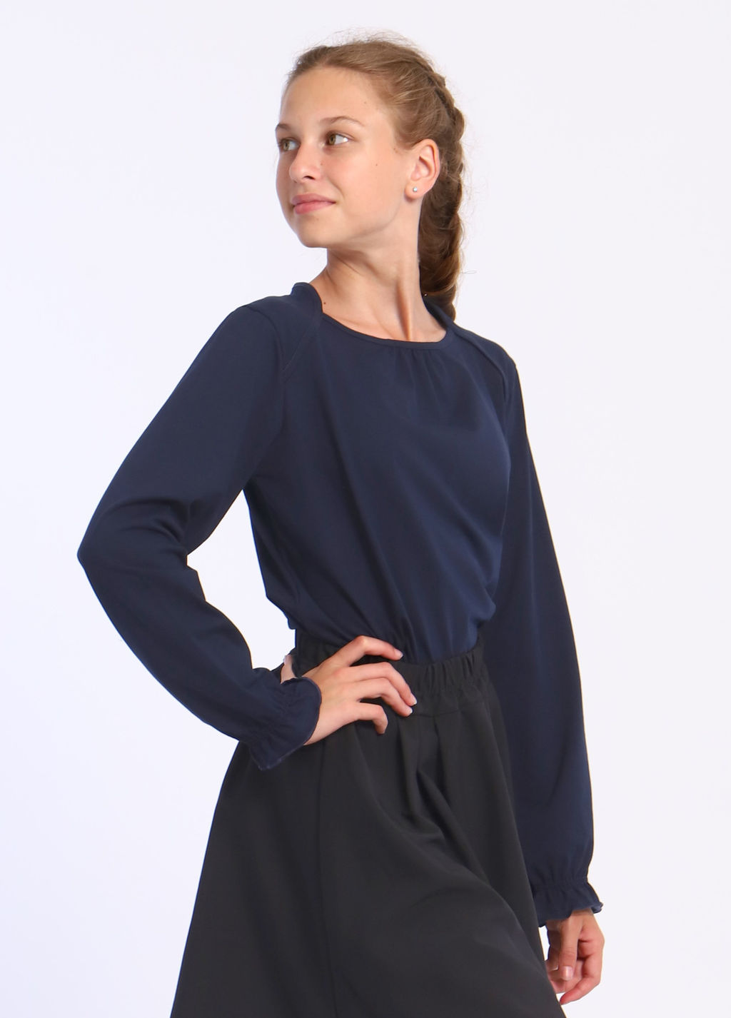 Лонгслив Анечка серо-голубой Ладошки  фото 40