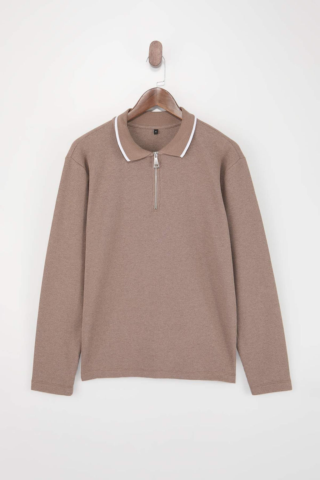 Siyah Loose Fit Dokulu Yaka Cizgi Detayl? Fermuarl? Polo Yaka T-shirt TMNSS26PO00003 - Trendyolmilla фото 9