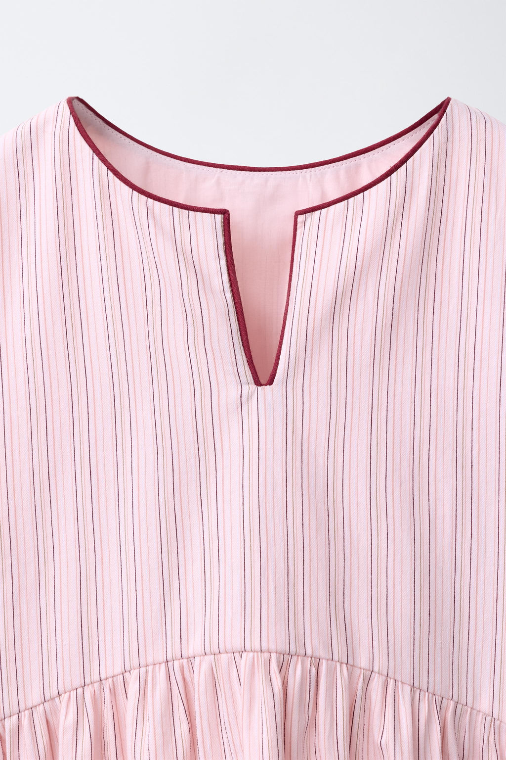 STRIPED DRESS WITH CONTRAST PIPING - Zara фото 3