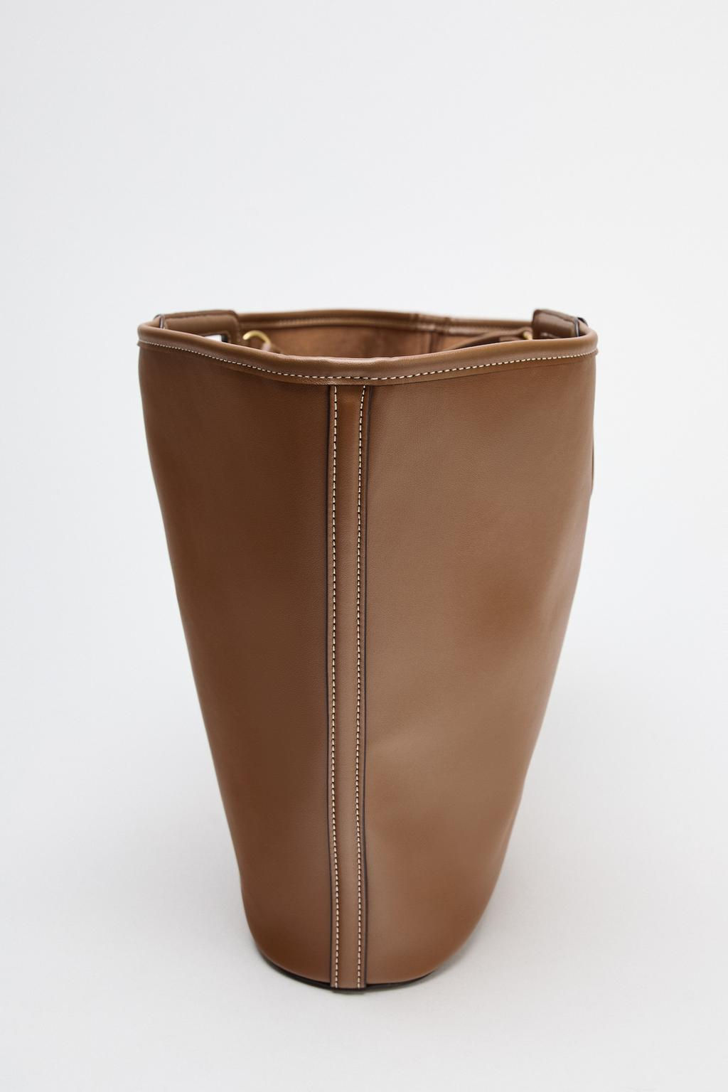MAXI TOPSTITCHED TOTE BAG - Zara фото 5