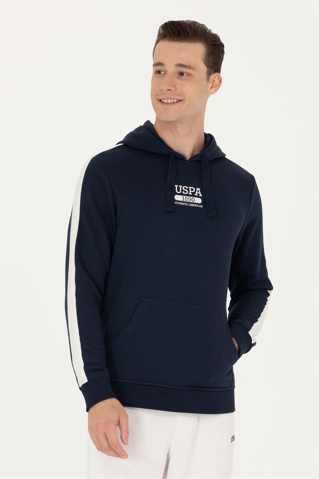 U. S. Polo Assn Мужская темно-синяя толстовка с капюшоном - U.s. polo assn фото 3