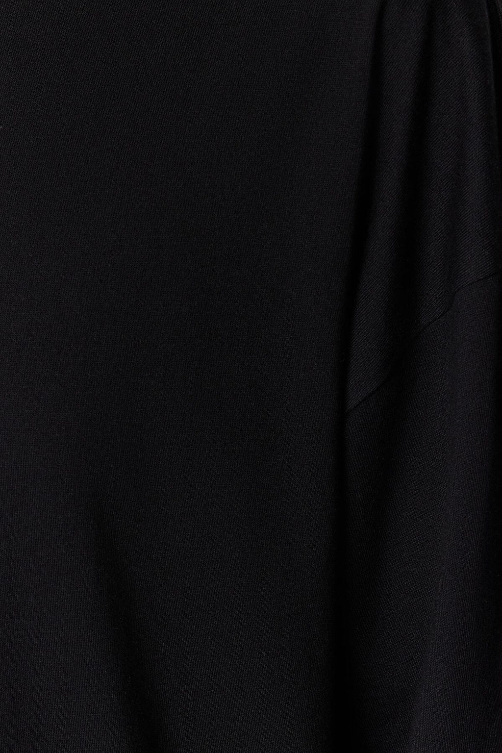 Siyah %100 Kal?n Pamuklu Premium Oversize/Genis Kal?p Bisiklet Yaka Orme T-Shirt TWOSS23TS00040