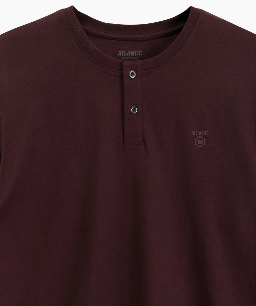 ATLANTIC NMP-394 Пижама мужская Check винный + серый фото 4