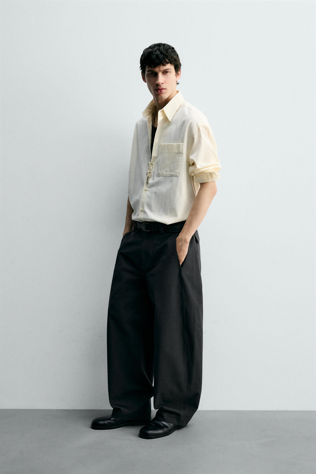 TEXTURED STRIPED SHIRT - Zara фото 4