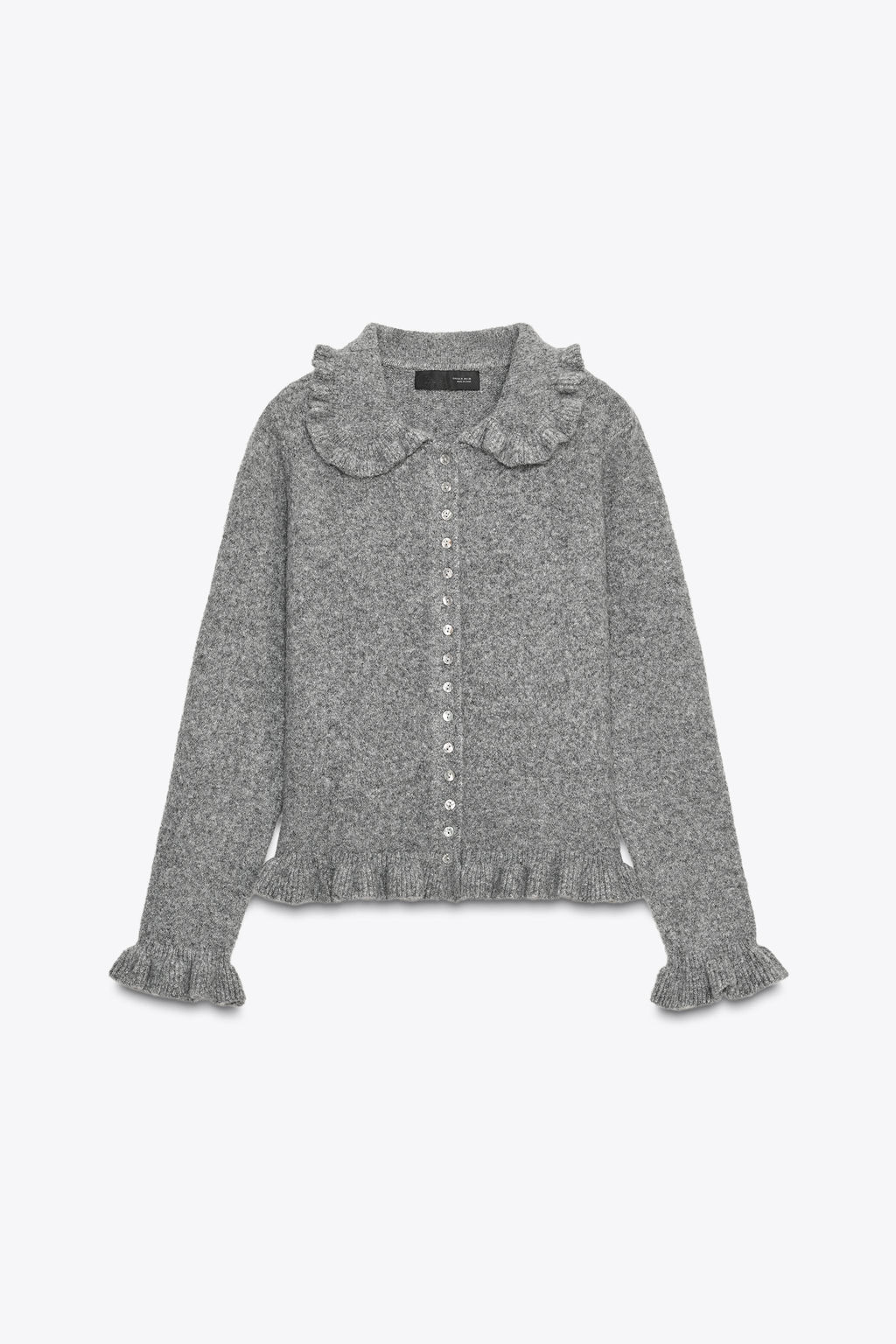 KNIT CARDIGAN WITH RUFFLE TRIMS - Zara фото 4