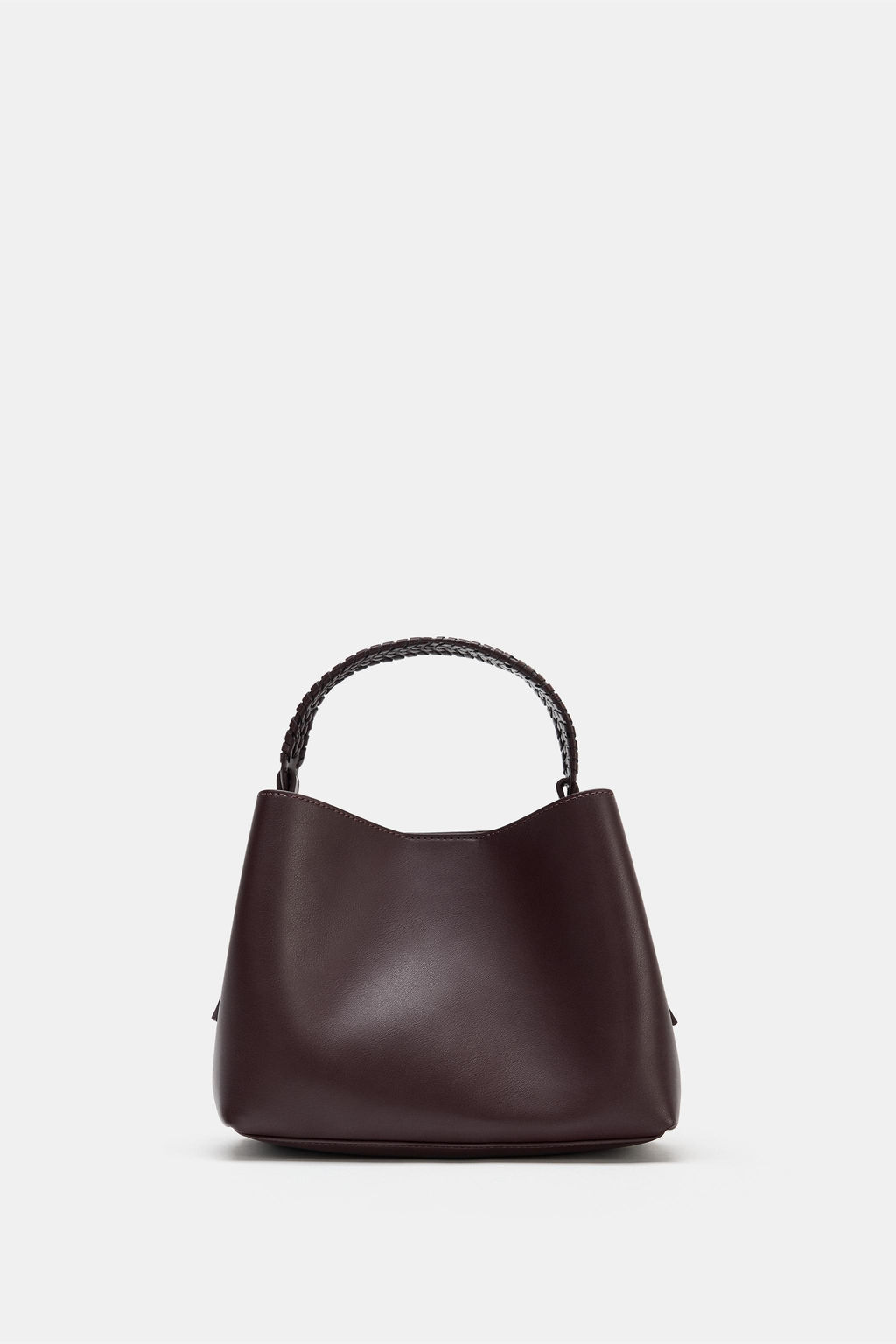 BOLSO DE MANO ASA TRENZADA / Rojo Burdeos