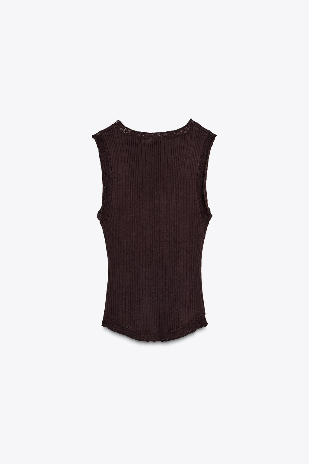 RIBBED KNIT TOP - Zara фото 7