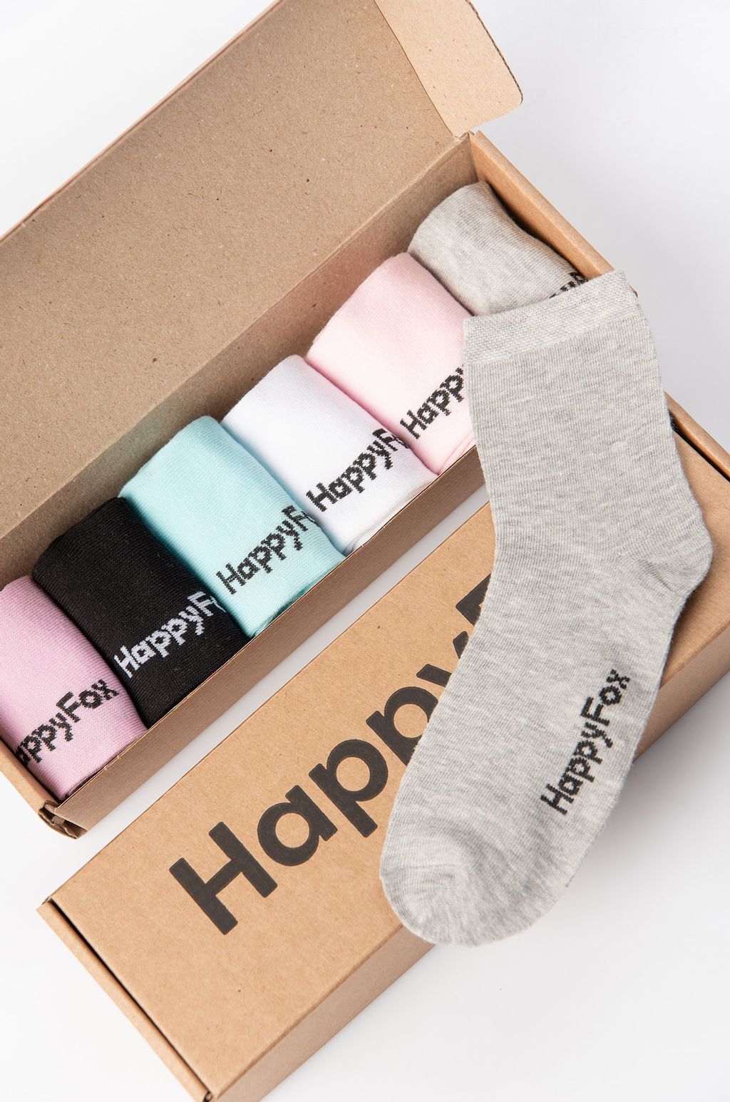 Набор однотонных носков 6 пар Happy Fox  фото 4