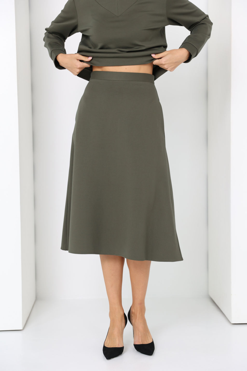 Юбка миди из трикотажа с карманами - Looklikecat фото 5