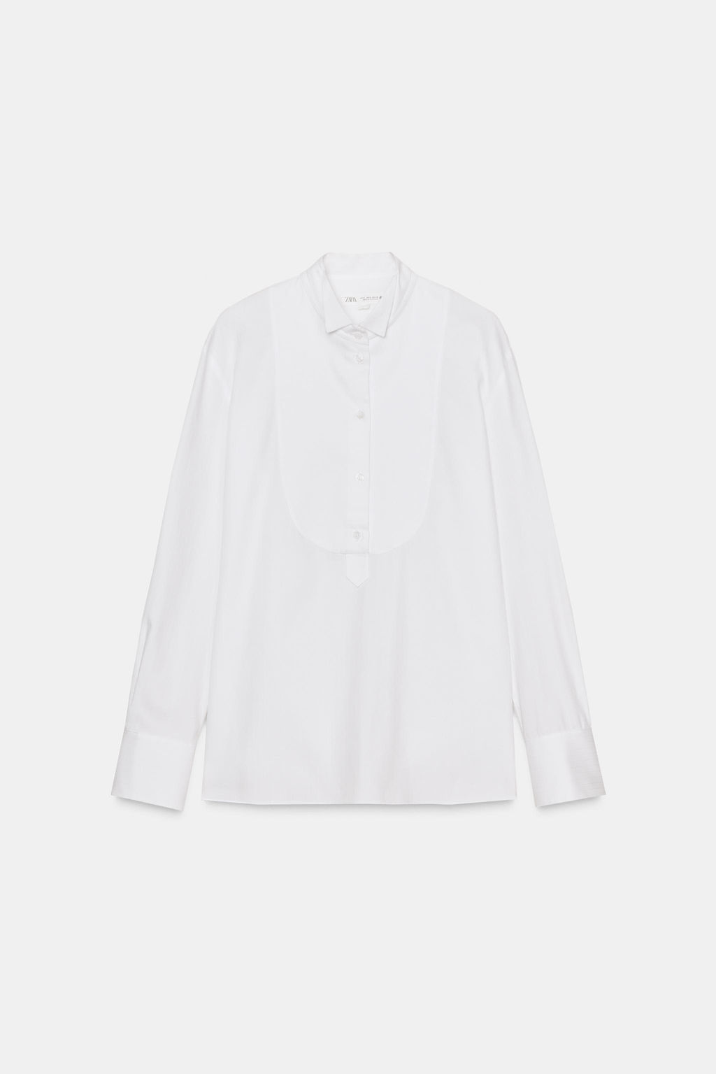 ZW COLLECTION POPLIN SHIRT WITH BIB DETAIL - Zara фото 4
