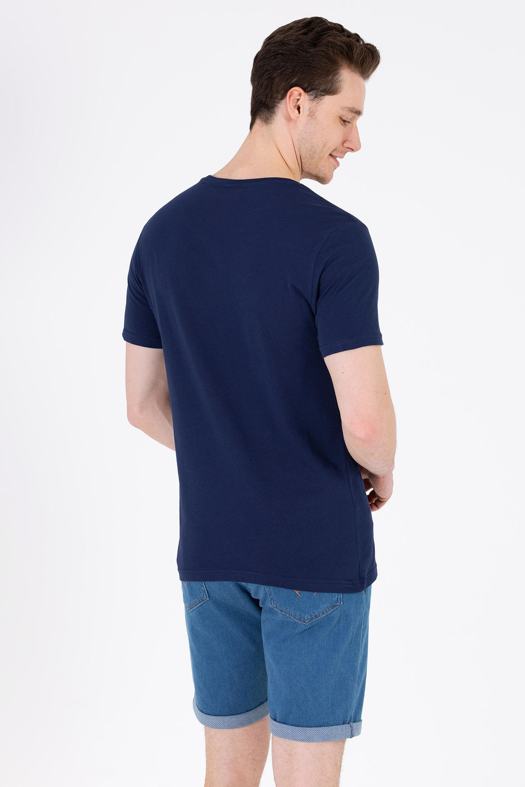 Мужская темно-синяя футболка с круглым вырезом Basic - U.s. polo assn фото 5