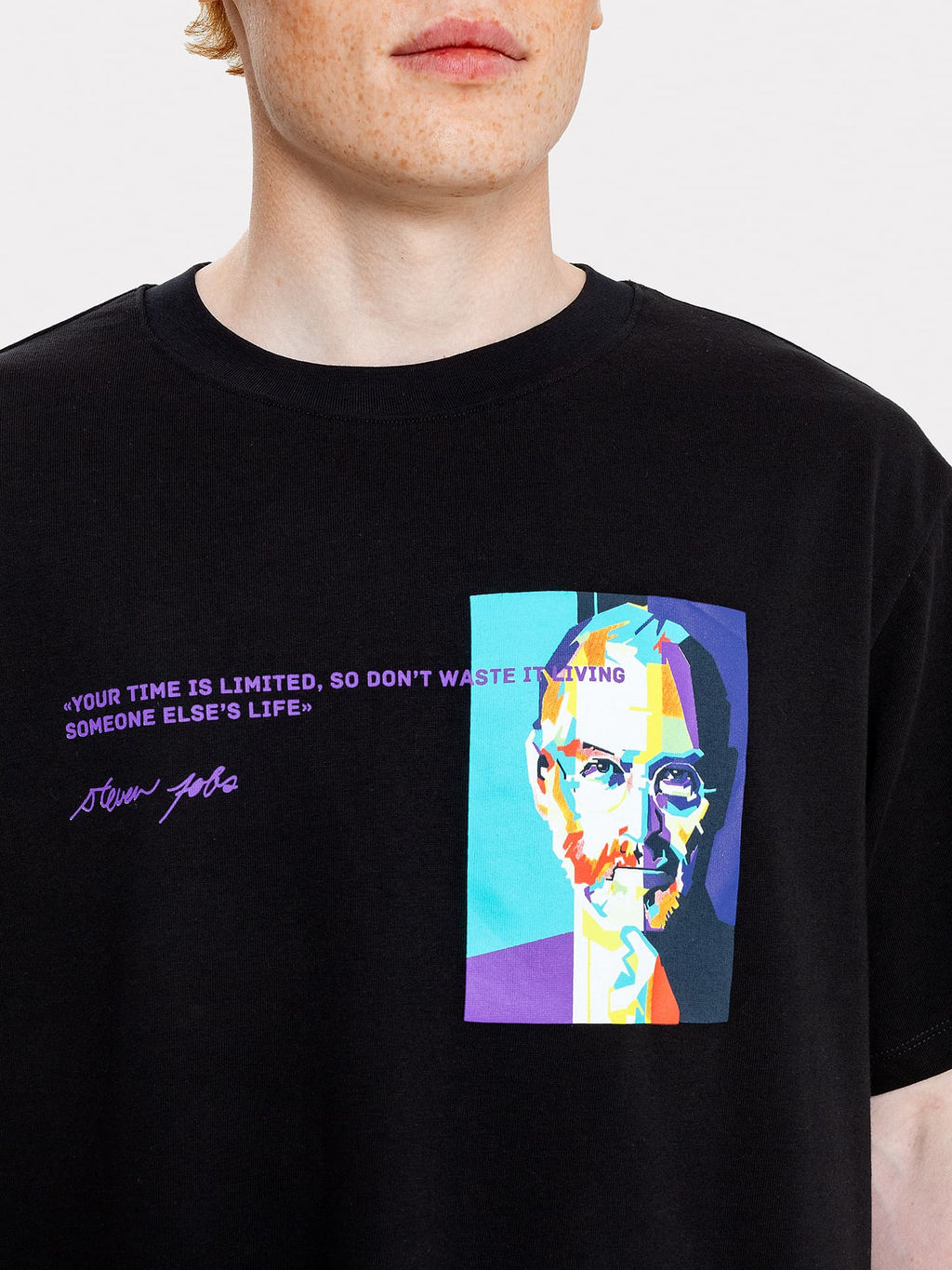 Футболка мужская черная с принтом-портретом черный +печать 111846 - Mark formelle фото 4