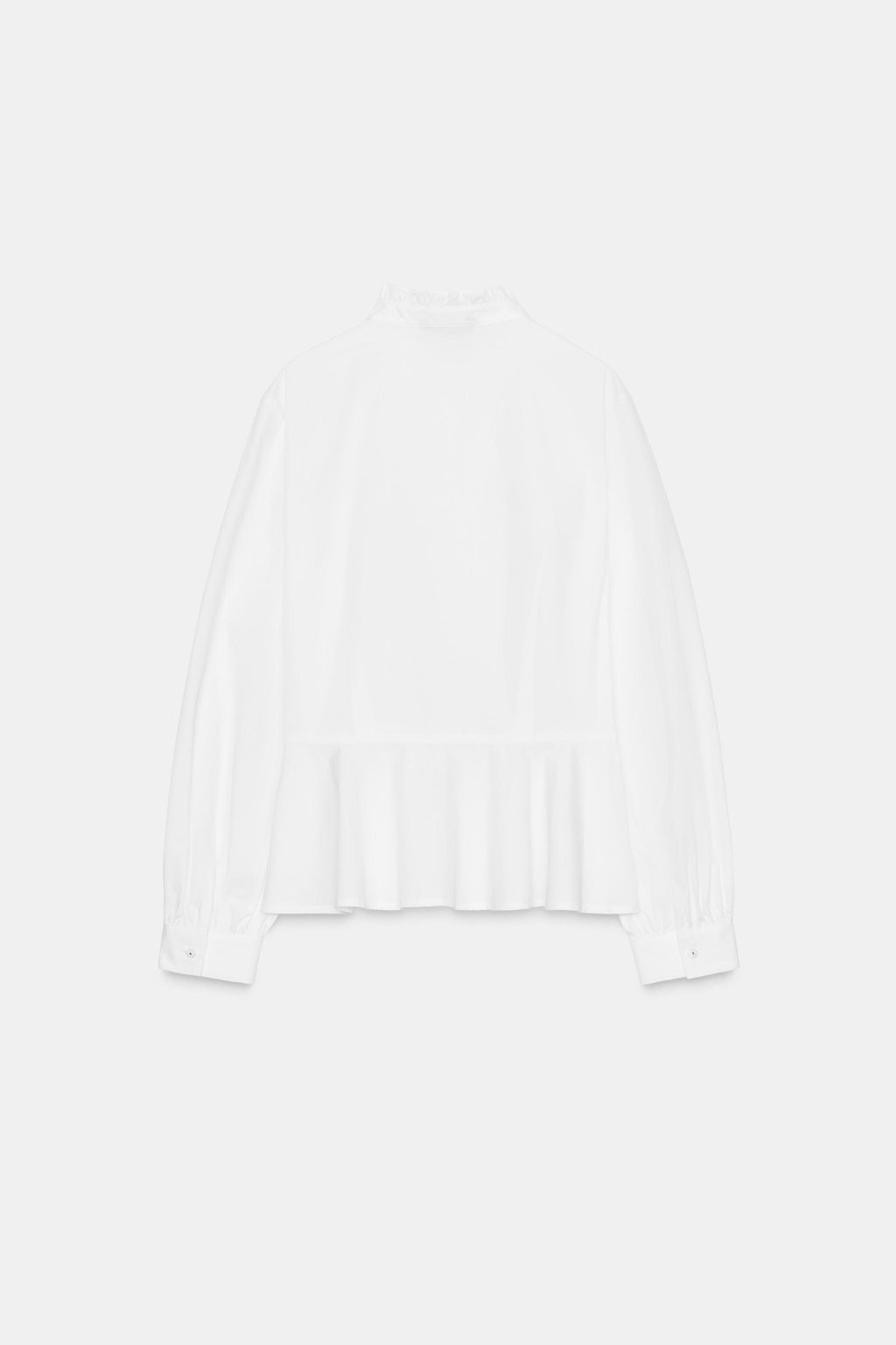 PEPLUM POPLIN SHIRT WITH BOW - Zara фото 8