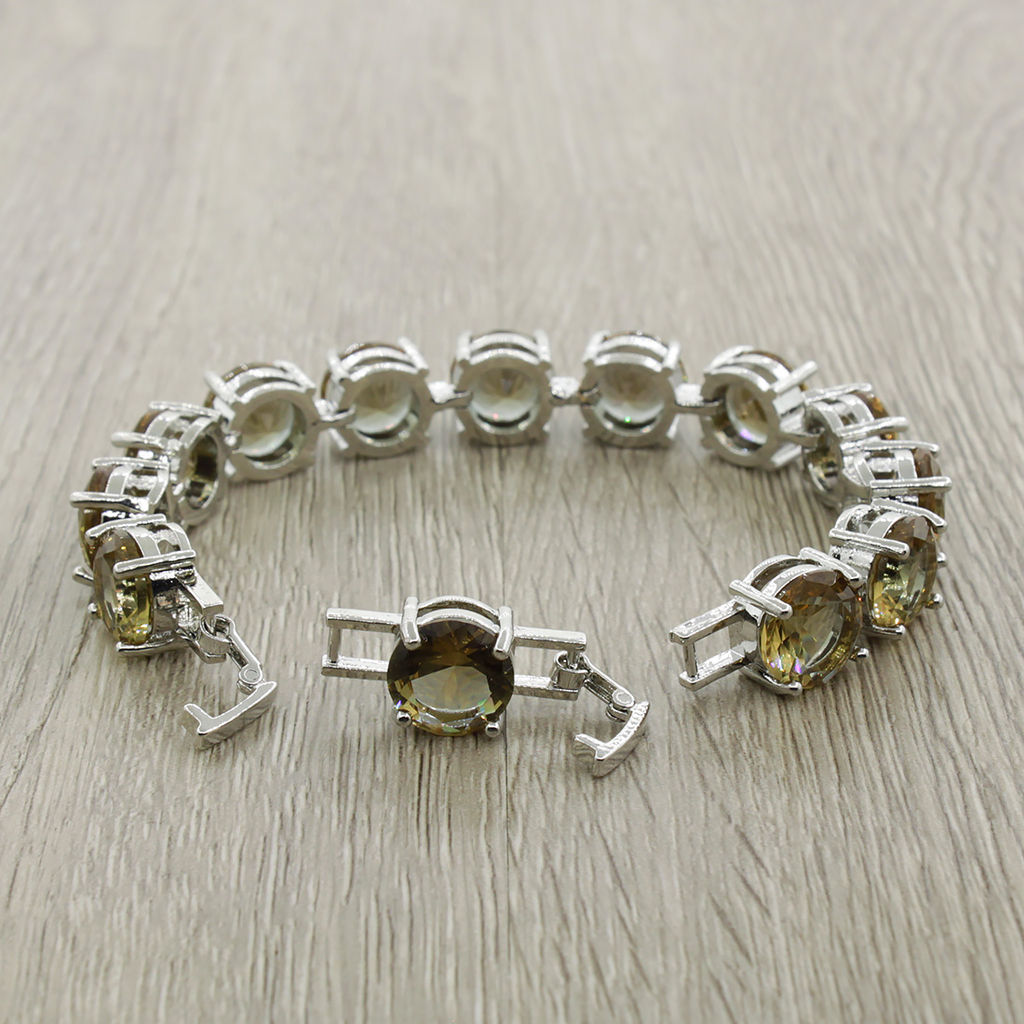 Султанит, браслет Католина, покрытие родий, длина 16,5см - Agat77 фото 3