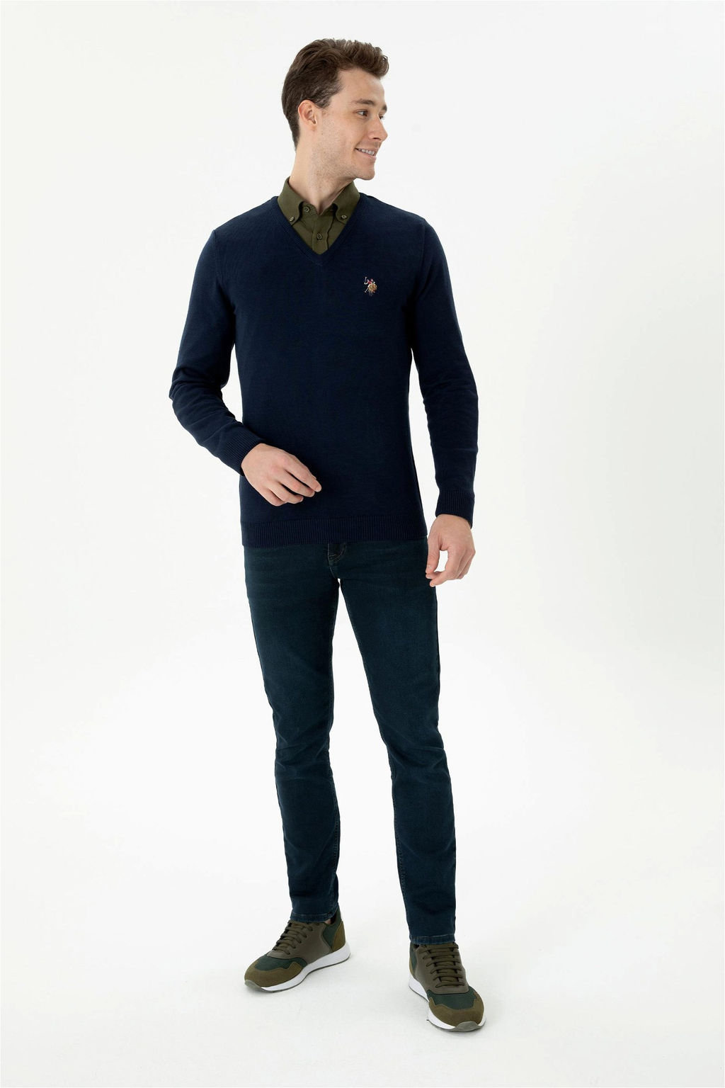 U. S. Polo Assn Мужской темно-синий базовый свитер - U.s. polo assn фото 11