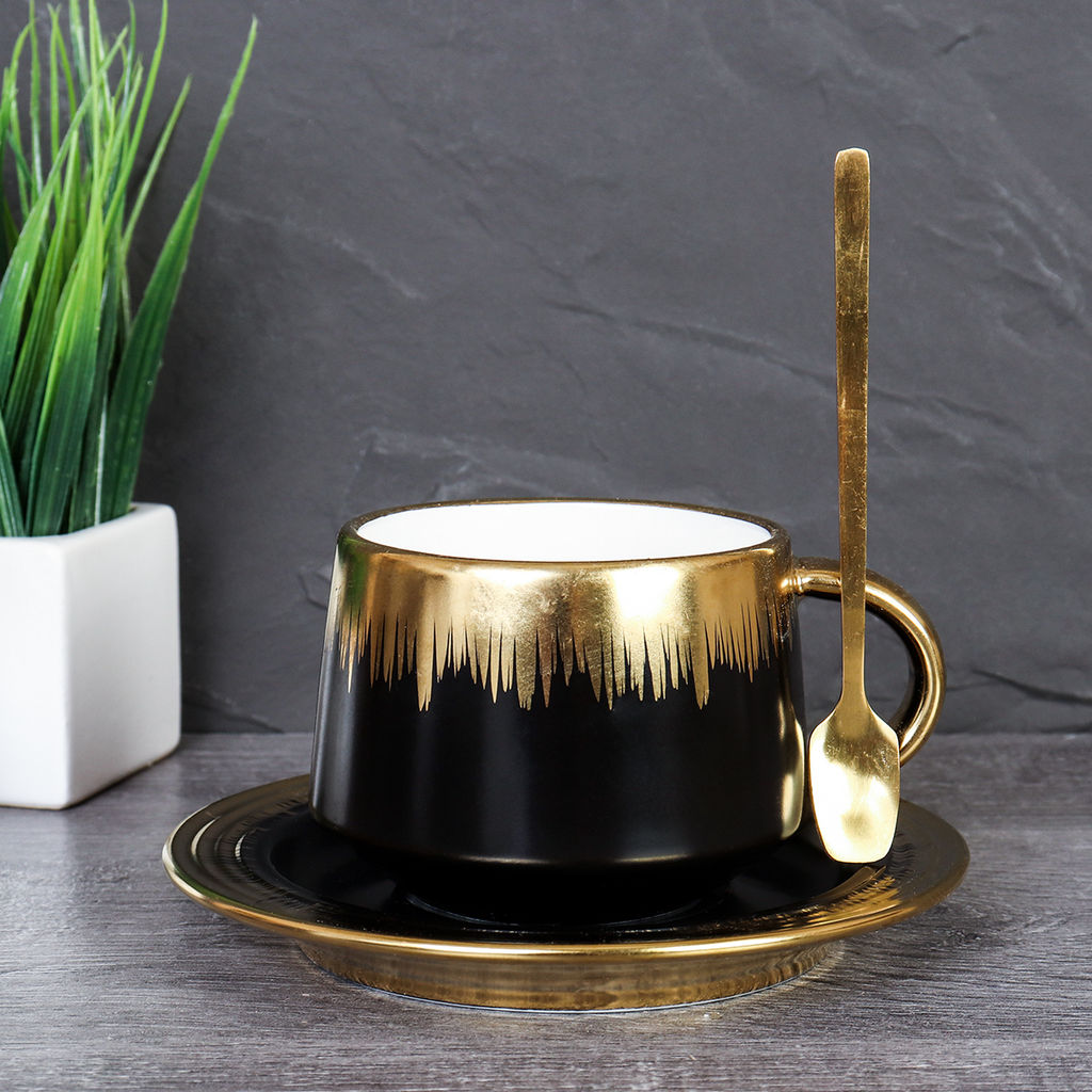 Цена за 1 шт. Чайный набор 260 мл 3 предмета с ложкой / RC-6197-1 /уп 48/ - Галеонтрейд фото 3