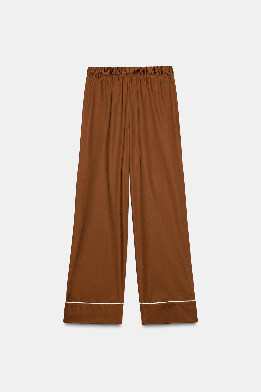CONTRAST POPLIN PYJAMA TROUSERS - Zara фото 5