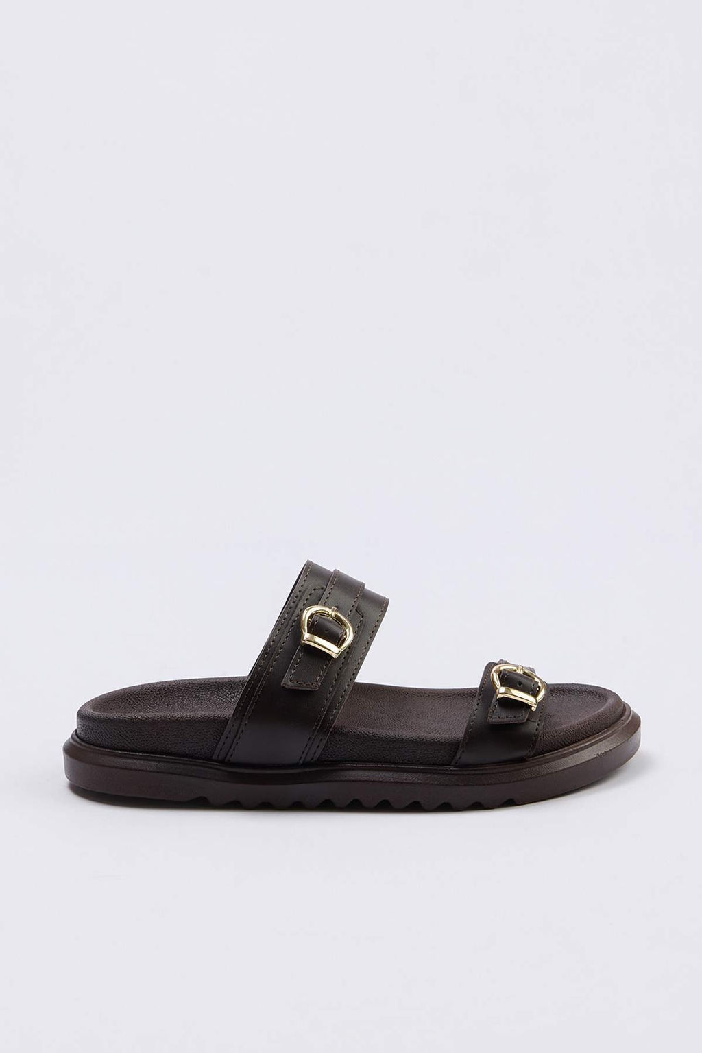 Trendyol Shoes Leopar Cift Tokal? Kahverengi Kal?n Taban Kad?n Terlik TAKAW25TE00009 - Trendyolmilla фото 25