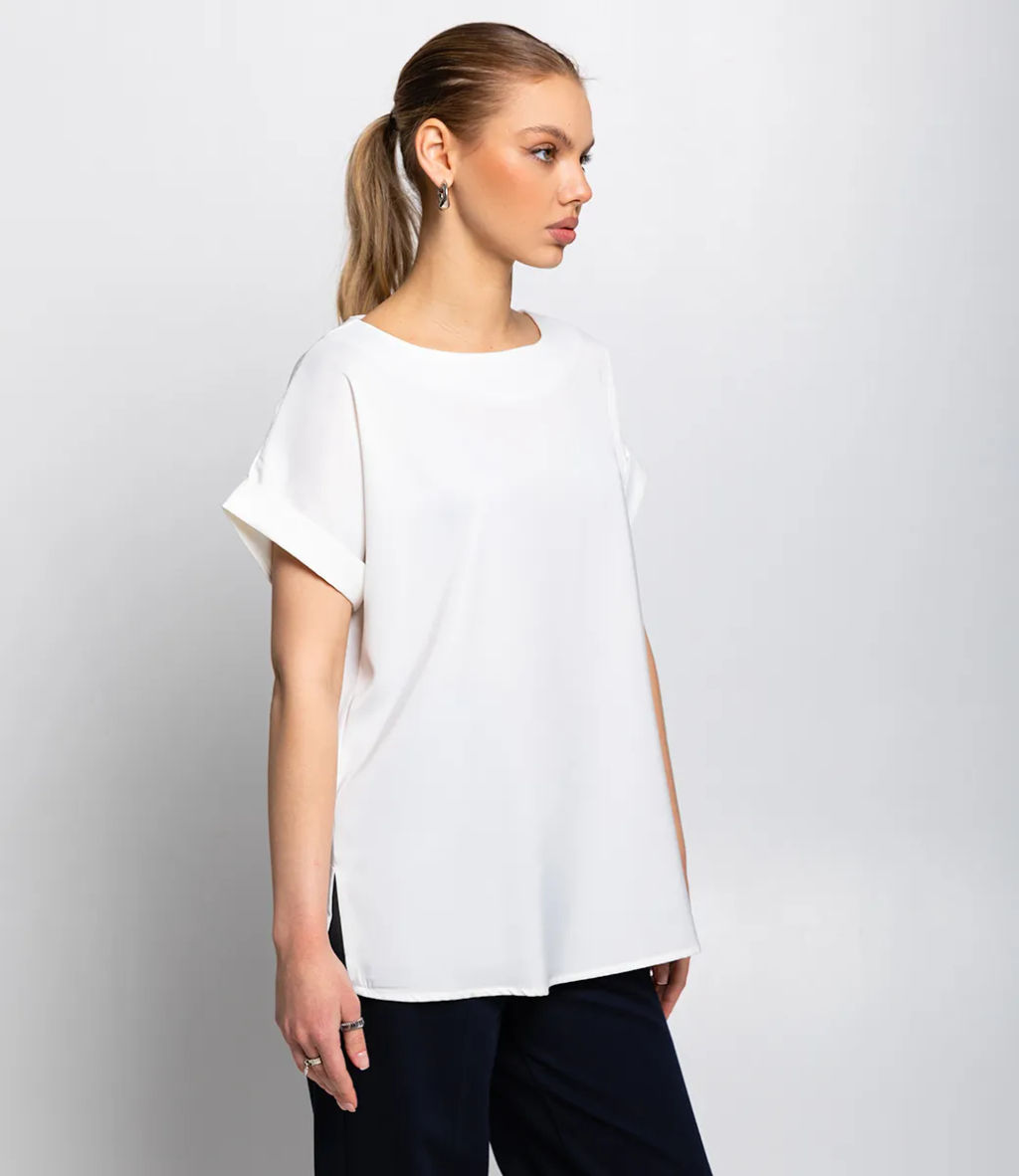 Блуза #ОКТ035001-1, молочный