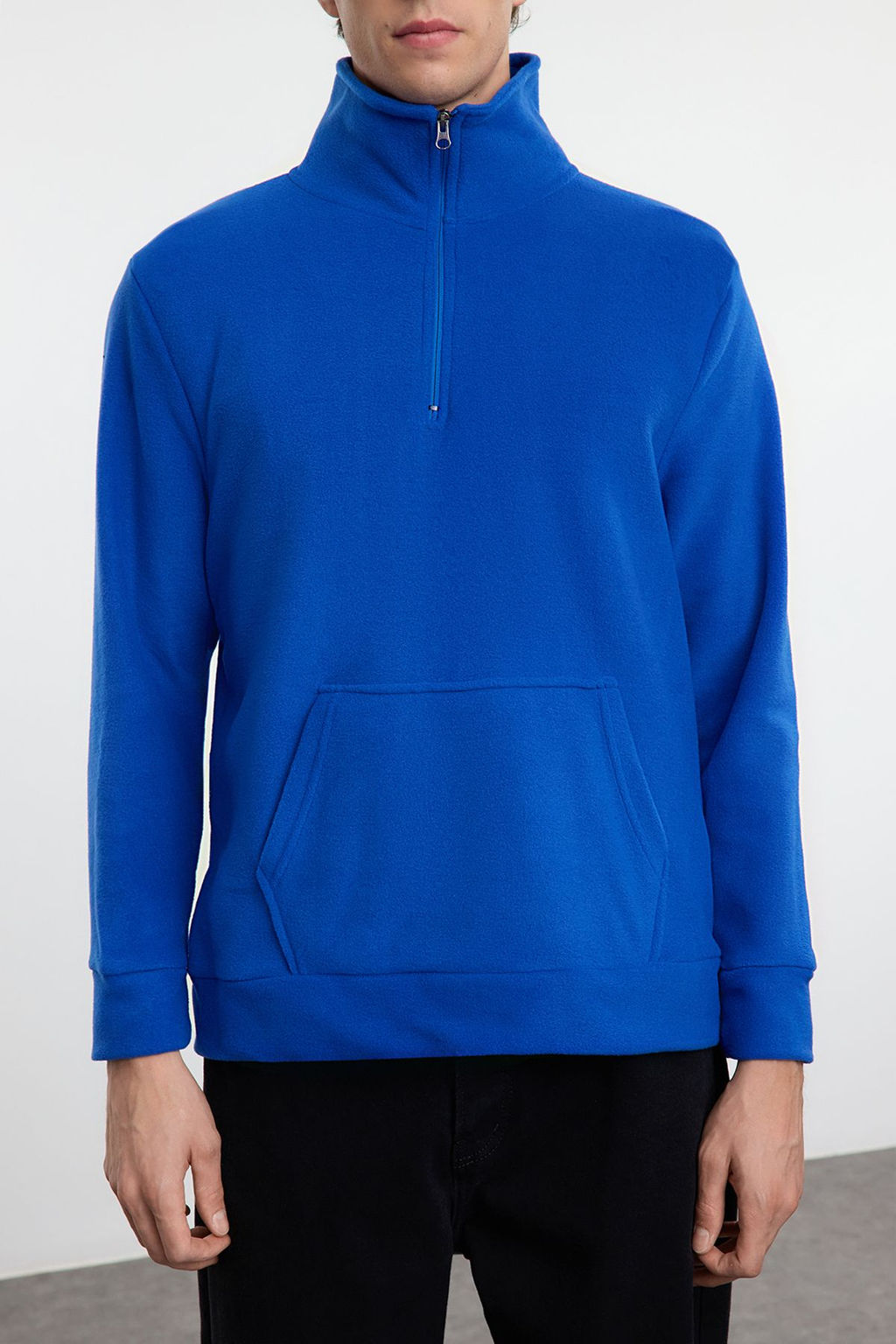 TRENDYOL MAN Saks Regular/Normal Kesim Dik Yaka Anti-Pilling S?cak Tutan/Polar Sweatshirt TMNAW25SW00182 - Trendyolmilla фото 8