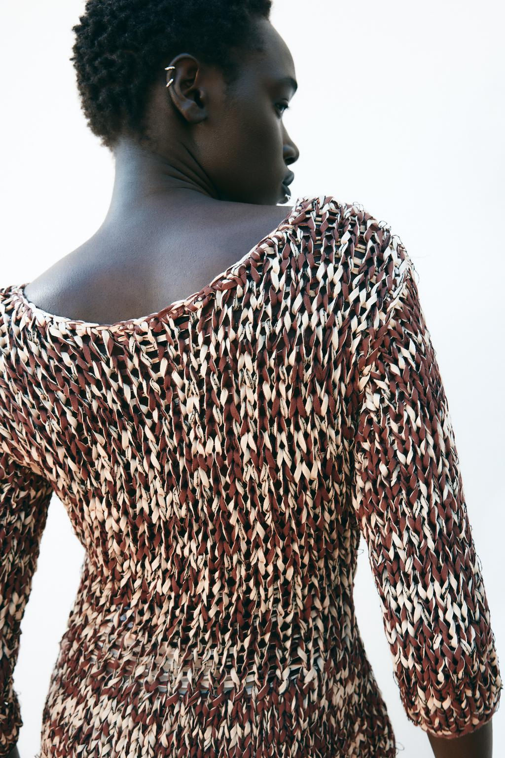 COMBINED KNIT PEPLUM SWEATER - Zara фото 2