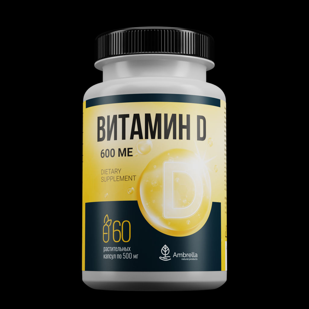 Витамин Д, дозировка 600 МЕ банка - Ambrella фото 2