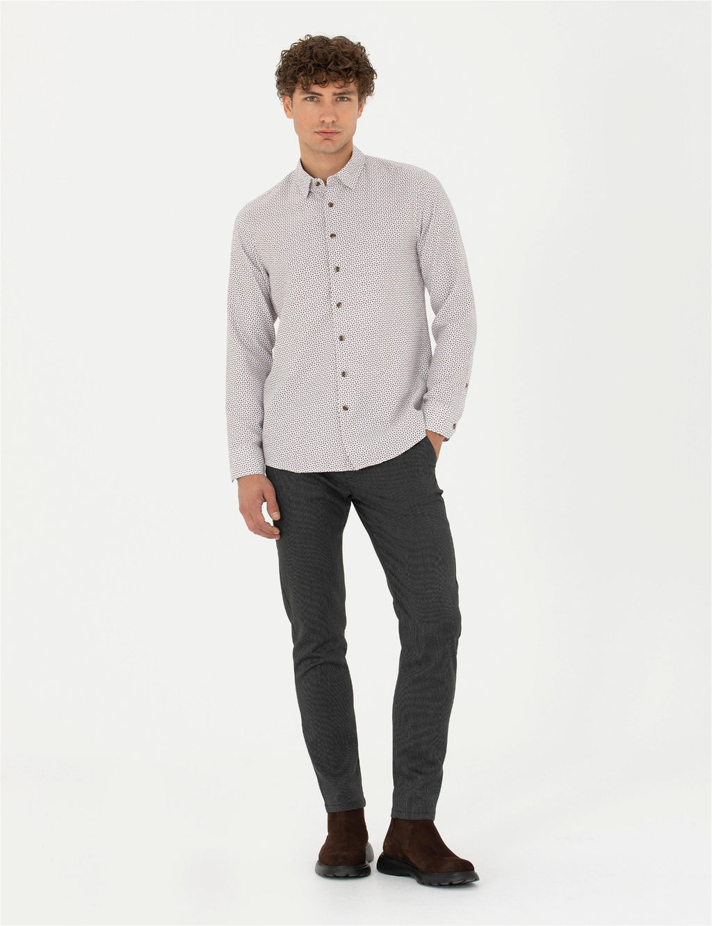 Antrasit Slim Fit Kanvas Pantolon