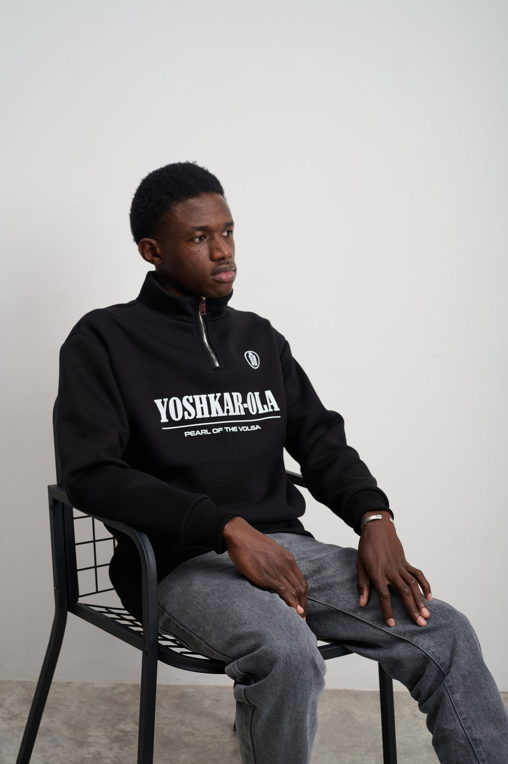 Толстовка мужская с воротником "Yoshkar-Ola" черный