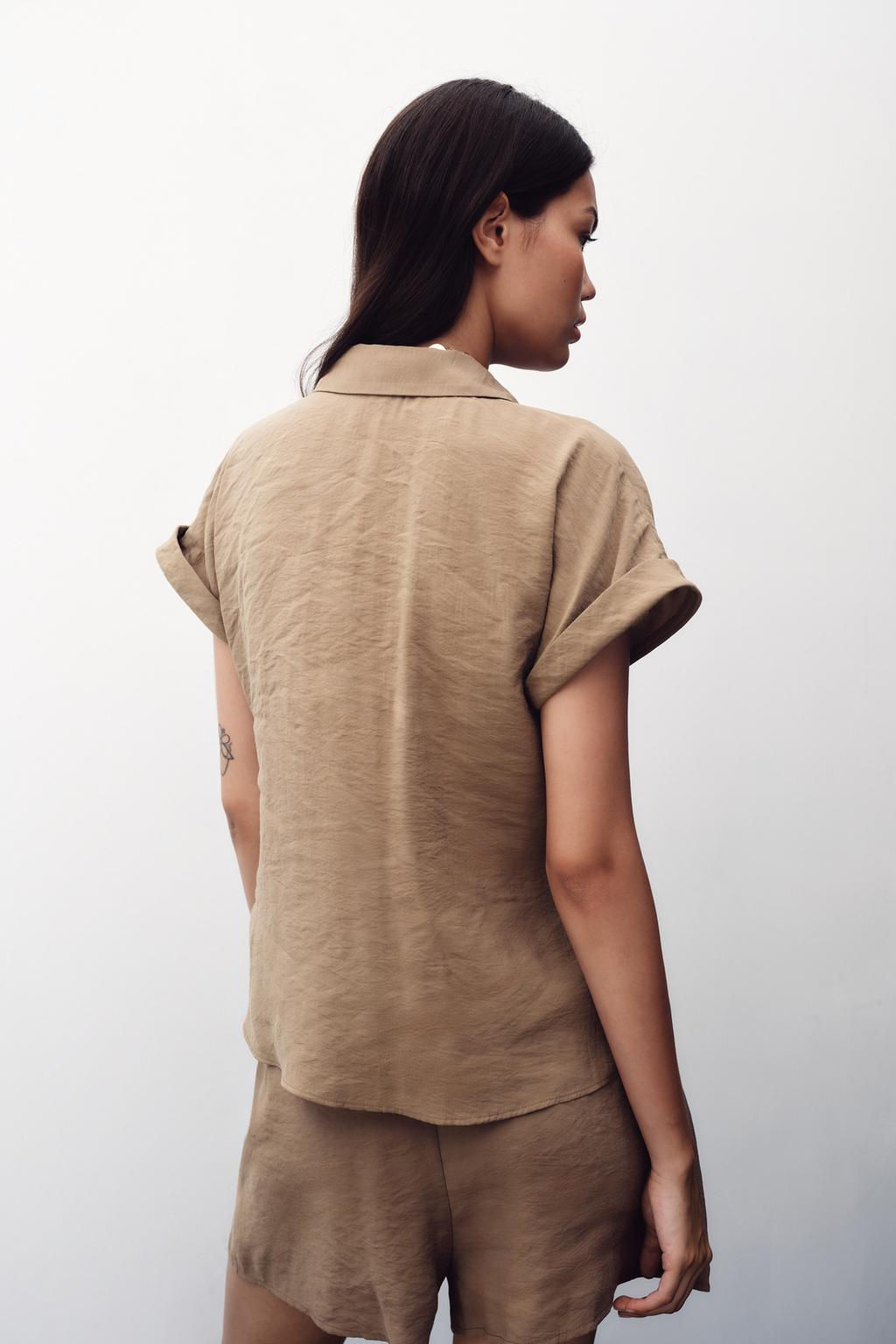 SHORT SLEEVE KNOT SHIRT - Zara фото 6