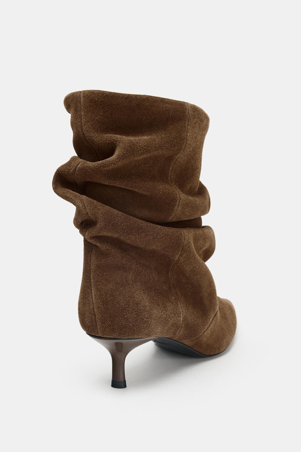 RUFFLED SPLIT SUEDE ANKLE BOOTS - Zara фото 12