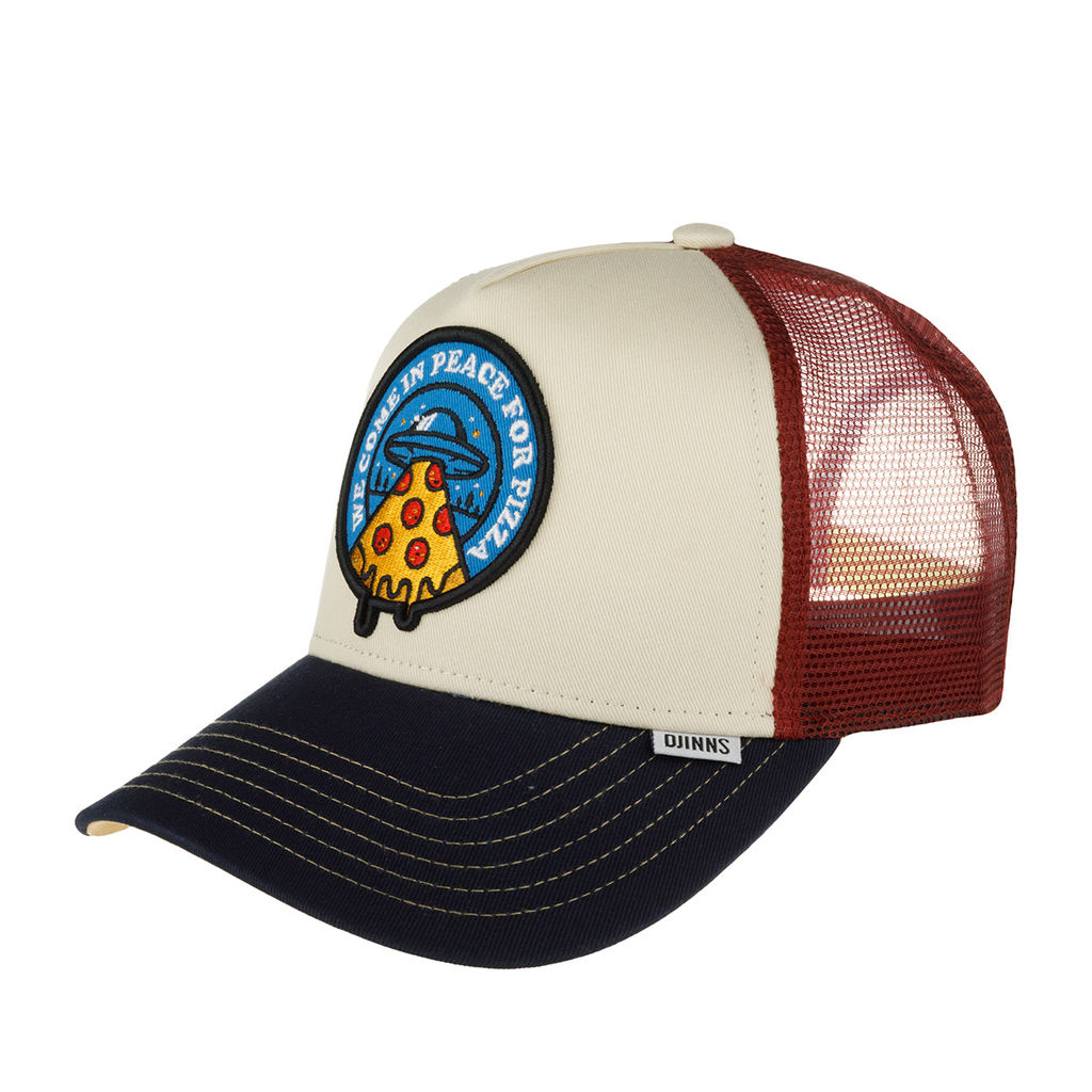 Бейсболка DJINNS арт. HFT Food Peace Pizza (кремовый / синий / бордовый)