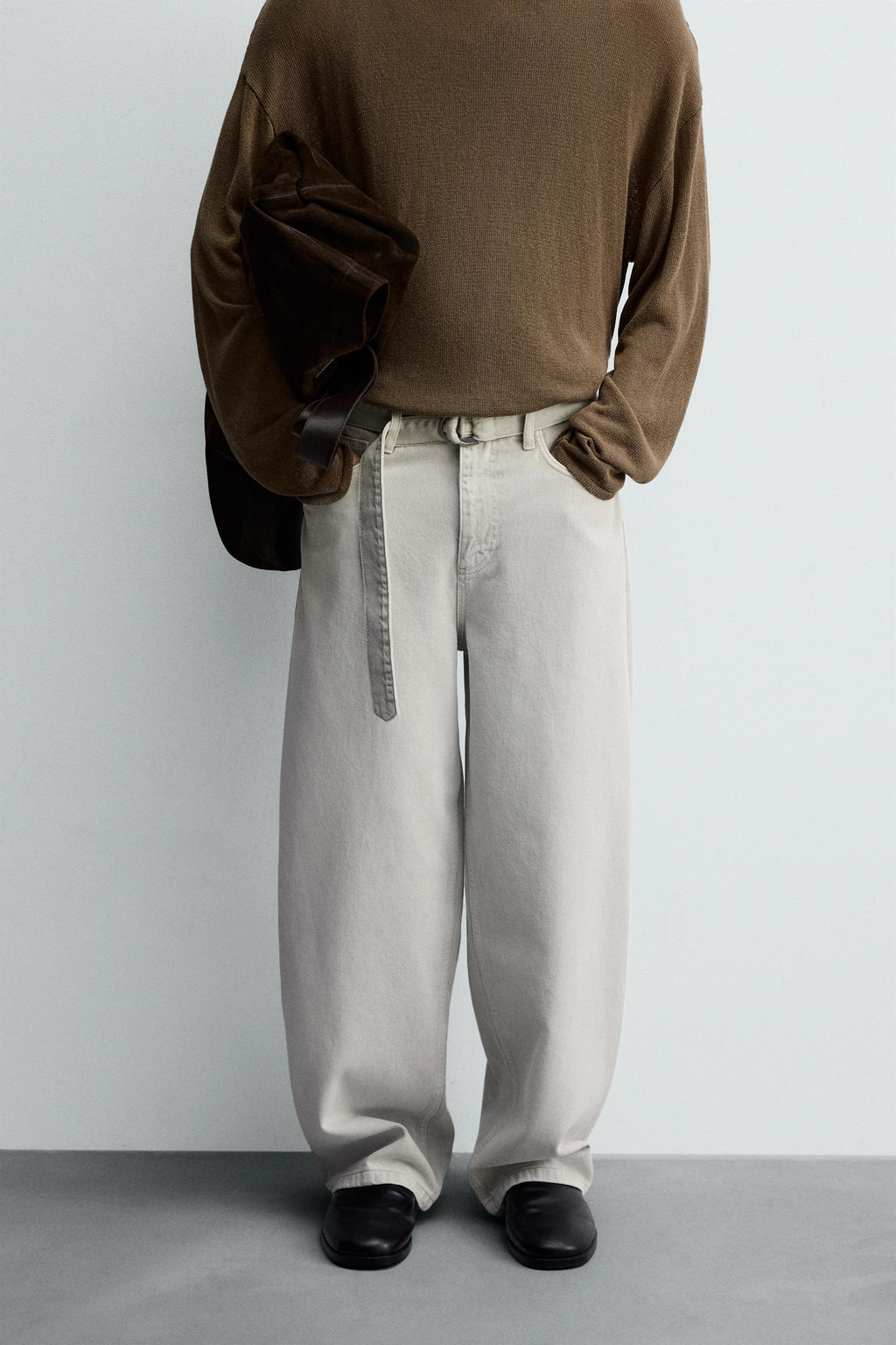BELTED RELAXED FIT JEANS - Zara фото 2
