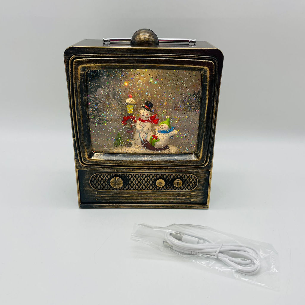 Новогодний декор стекло - Телевизор 20 см (свет, музыка) - Ип лебедев о.ю фото 5