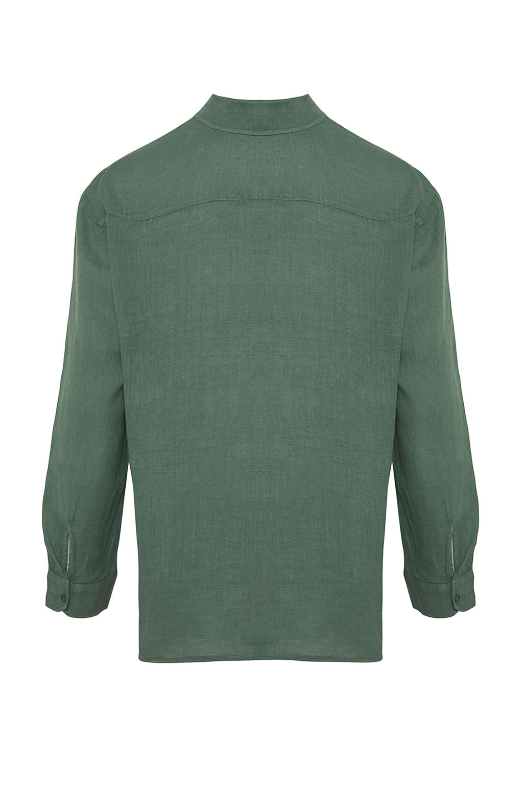 Premium Koyu Yesil %100 Keten Regular Fit Gomlek TMNSS24GO00060 - Trendyolmilla фото 8