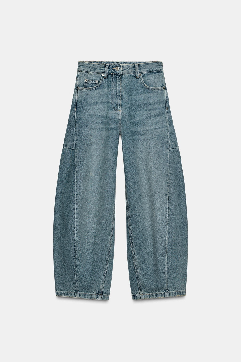 ZW COLLECTION ANKLE BALLOON MID-WAIST JEANS - Zara фото 5