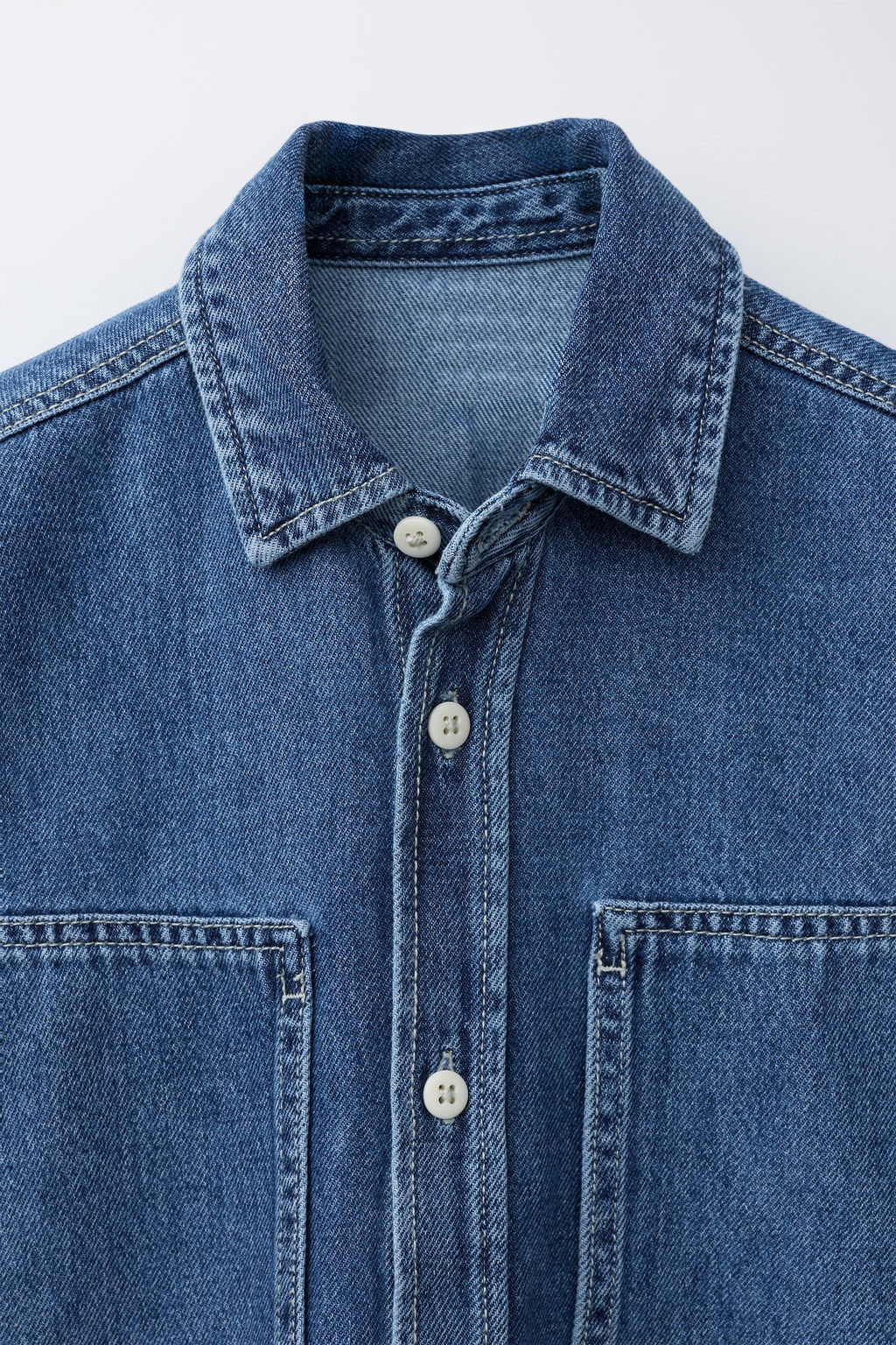 CAMISA DENIM FLUIDA / Azul medio - Zara фото 3
