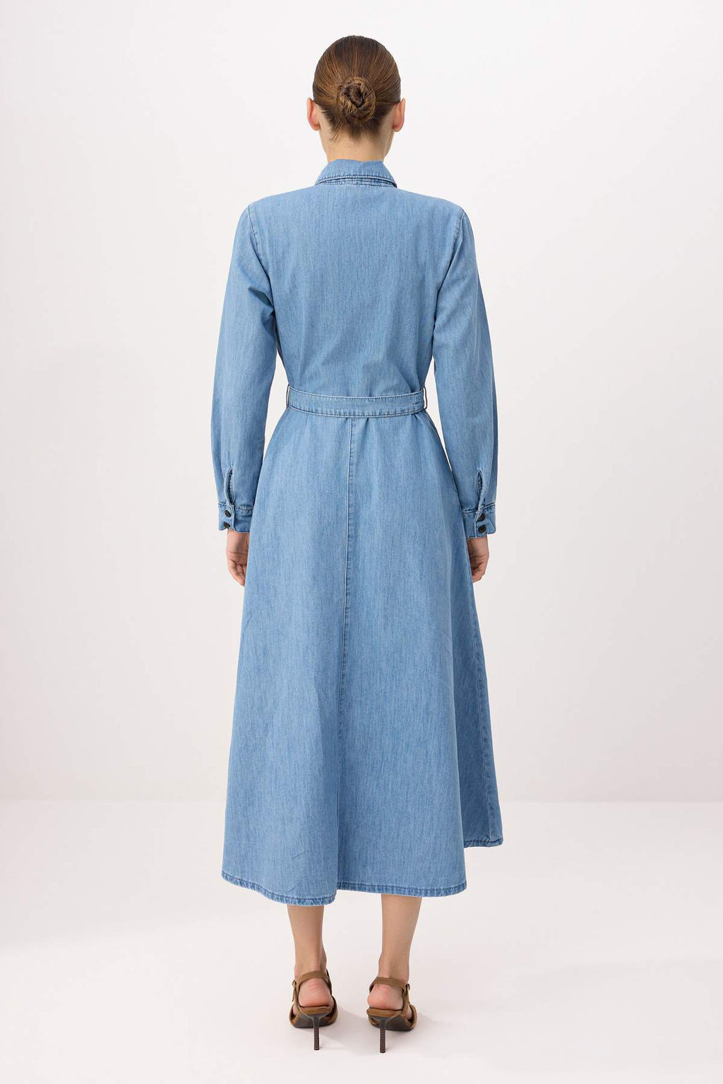 Mavi Maxi Baglama Detayl? Denim Elbise TWOSS26EL00268 - Trendyolmilla фото 4