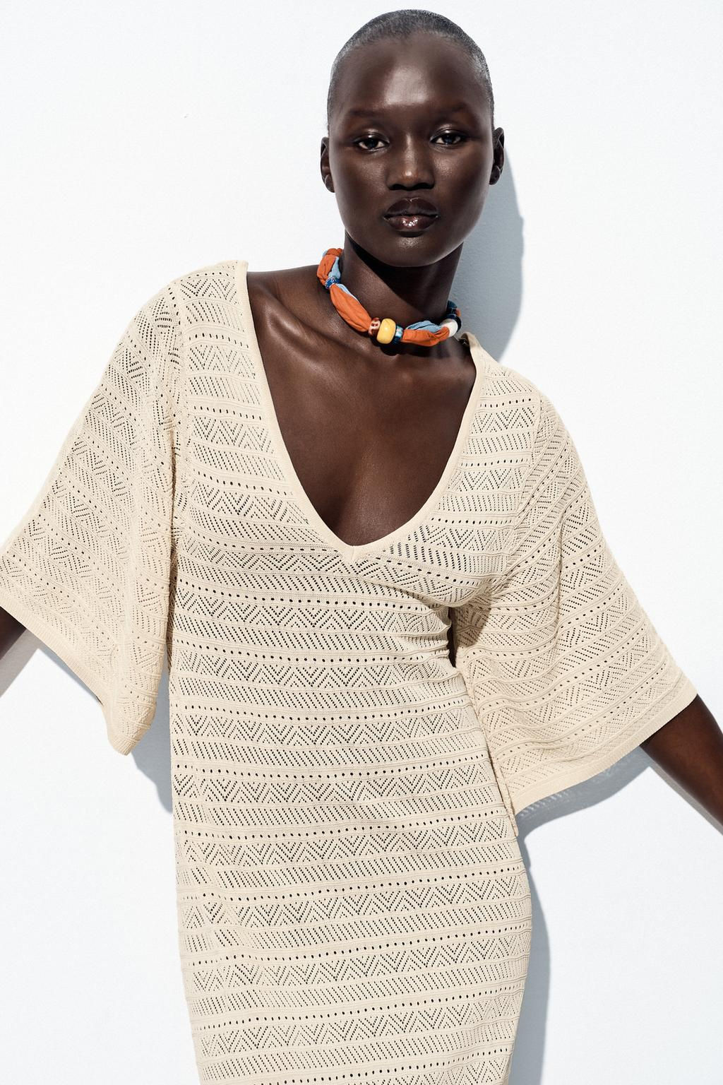 POINTELLE KNIT MAXI DRESS - Zara фото 3