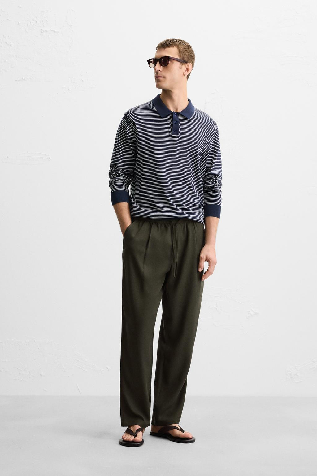 RELAXED FIT LYOCELL TROUSERS - Zara фото 12