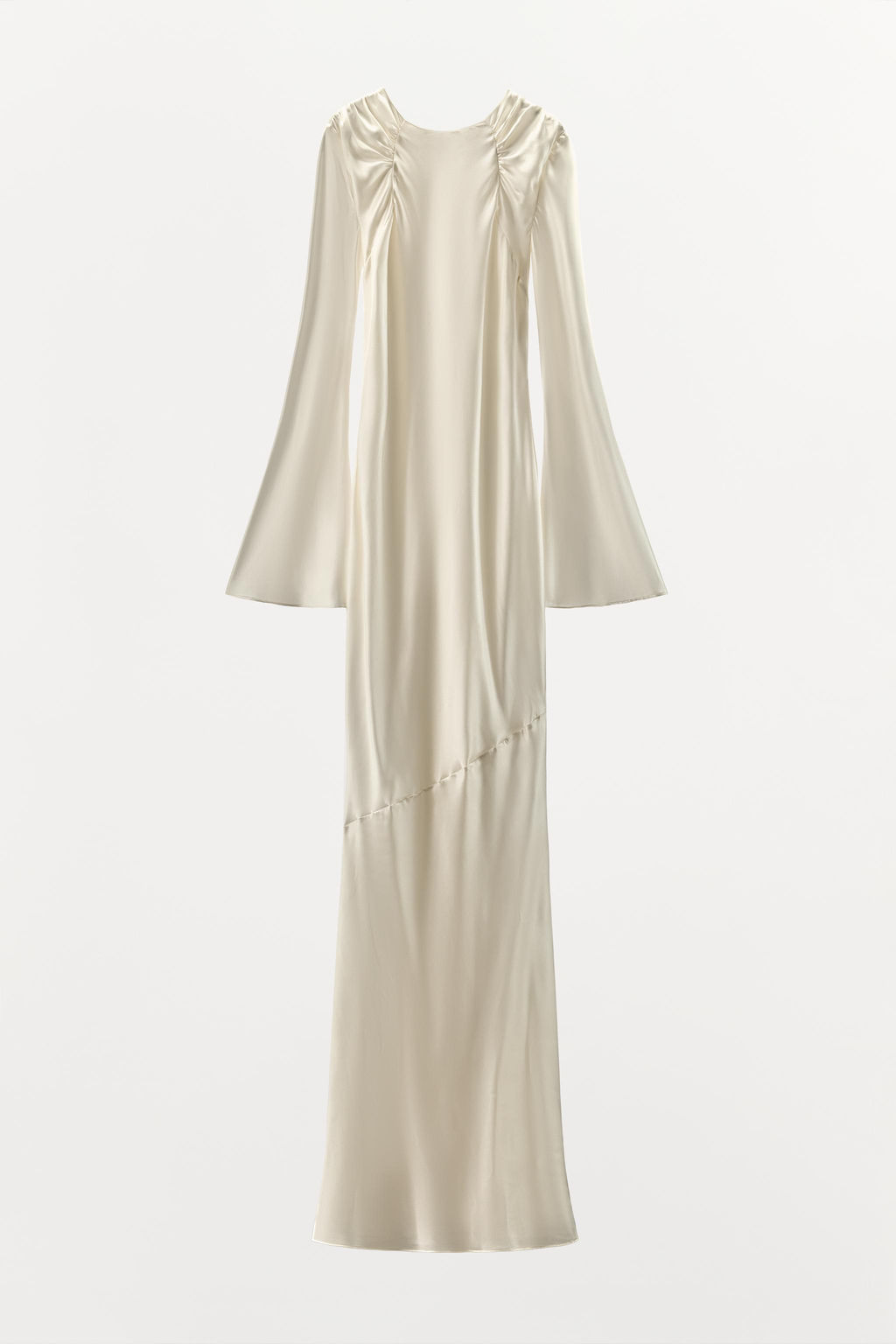 VESTIDO SEDA 100% DRAPEADO / Blanco roto - Zara фото 5