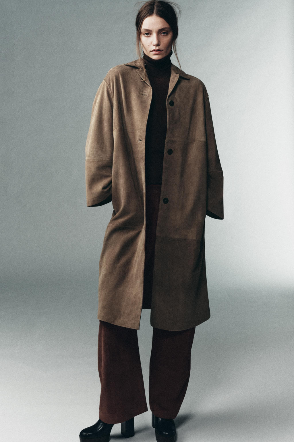 100% SUEDE LEATHER COAT LIMITED EDITION - Zara фото 10