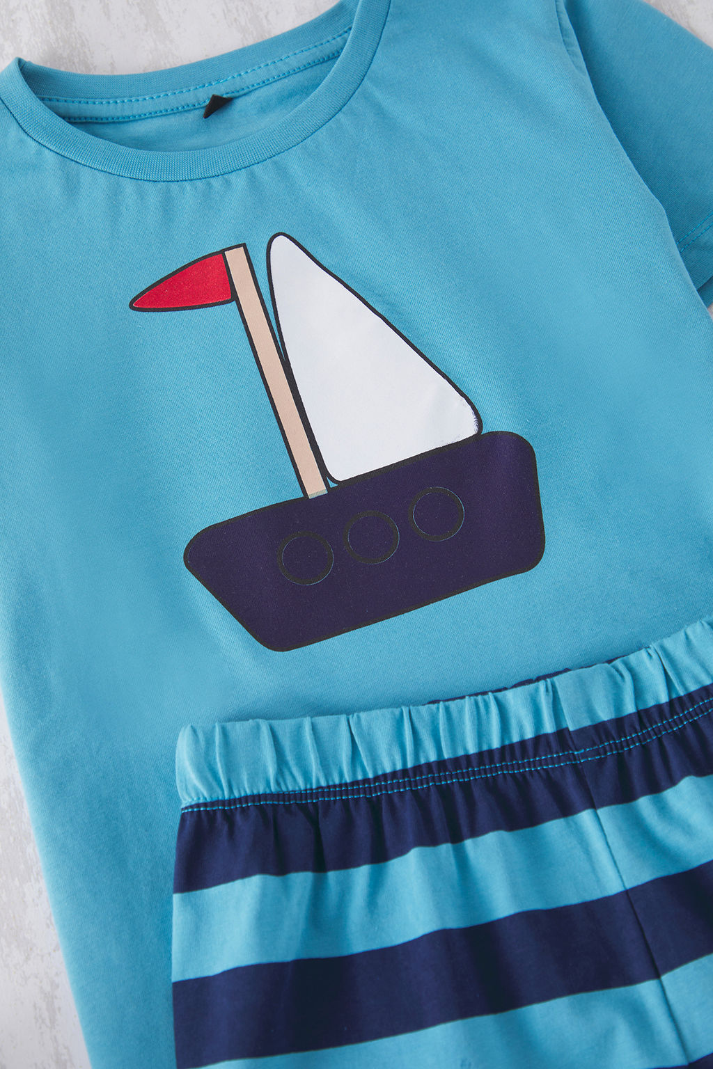 Mint-Mavi 4lu Erkek Cocuk %100 Pamuk Animal Bask?l? Pijama Tak?m? TKDSS25PT00018 - Trendyolmilla фото 2