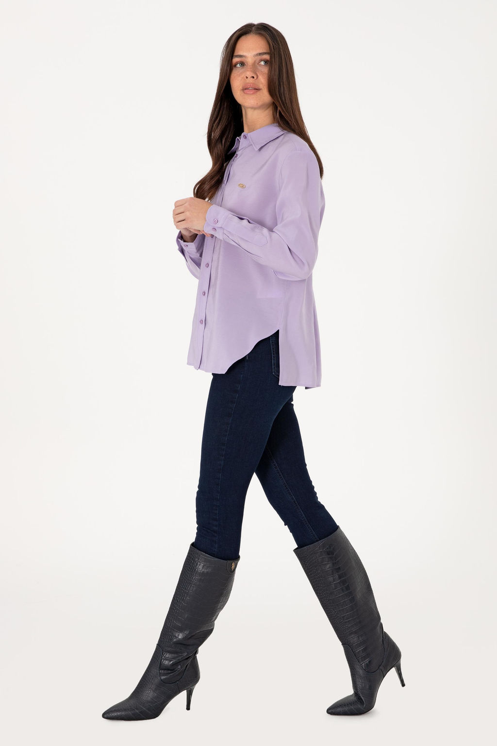 Kad_n Lila Uzun Kollu G_mlek Sepette S_rpriz _ndirim - U.s. polo assn фото 4