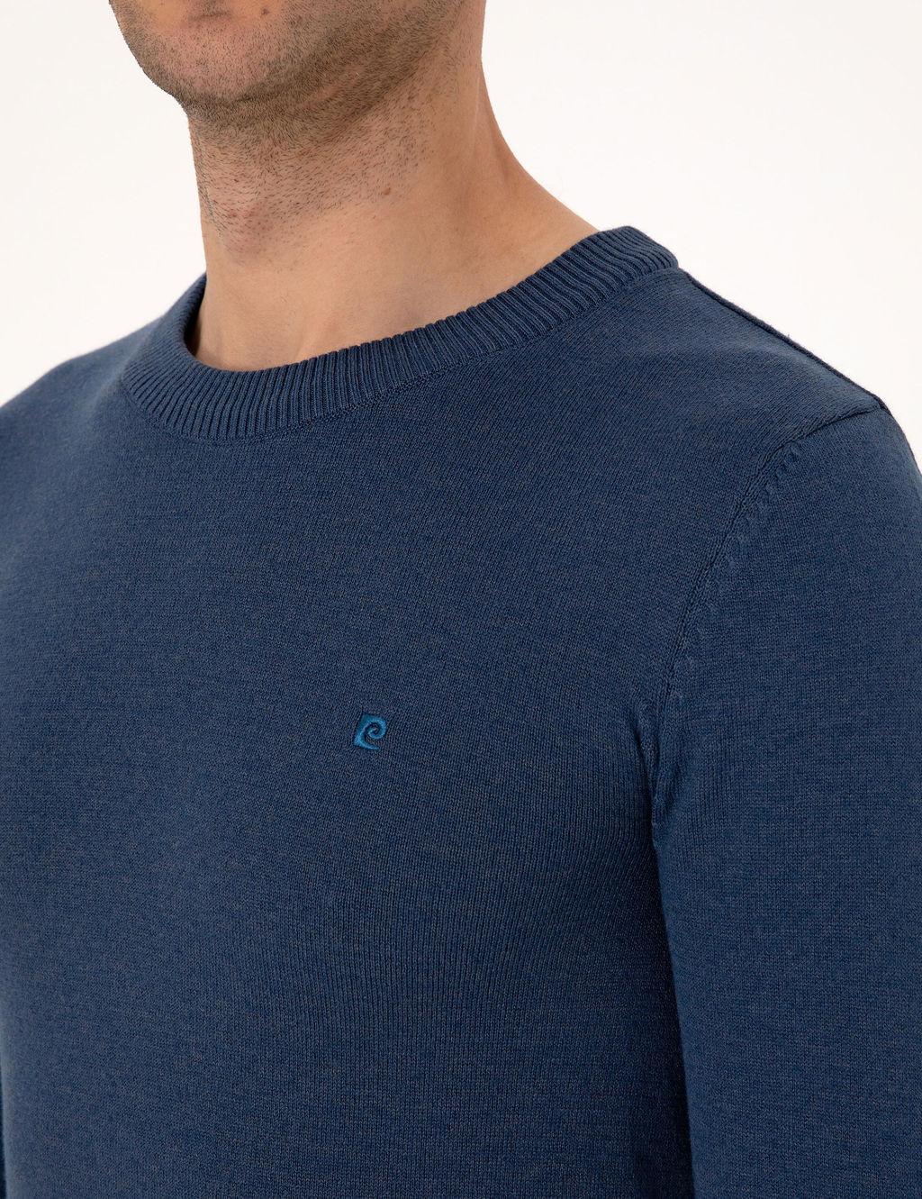 _ndigo Melanj Slim Fit Bisiklet Yaka Basic Triko Kazak - Pierre cardin фото 7