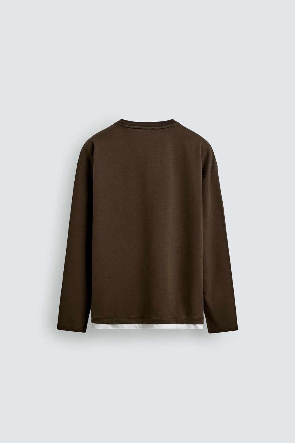 T-SHIRT WITH CONTRAST DOUBLE-LAYER HEMS - Zara фото 8