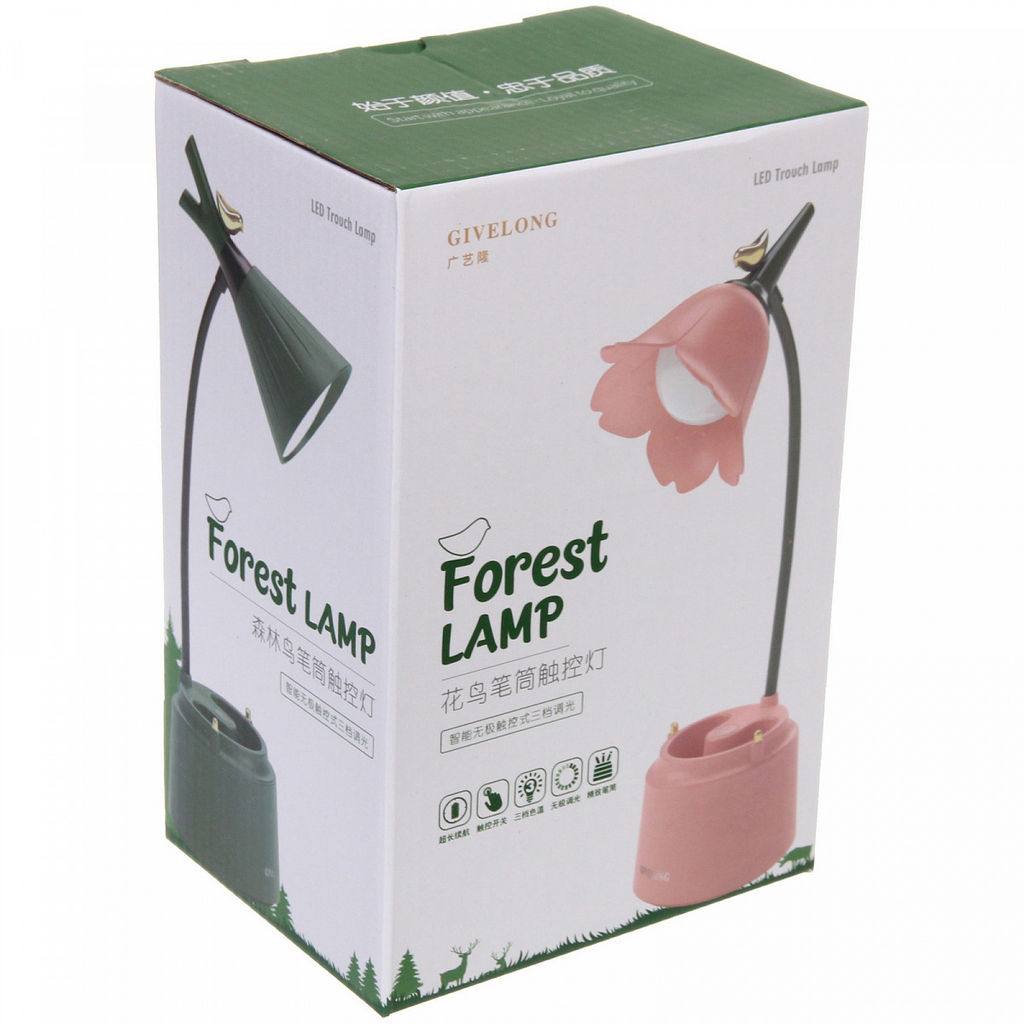 Цена за 2 шт. Настольная лампа "Sweet - Forest" LED, 16.5*11.5*40.5 см LED, USB 3w 5v, Красный